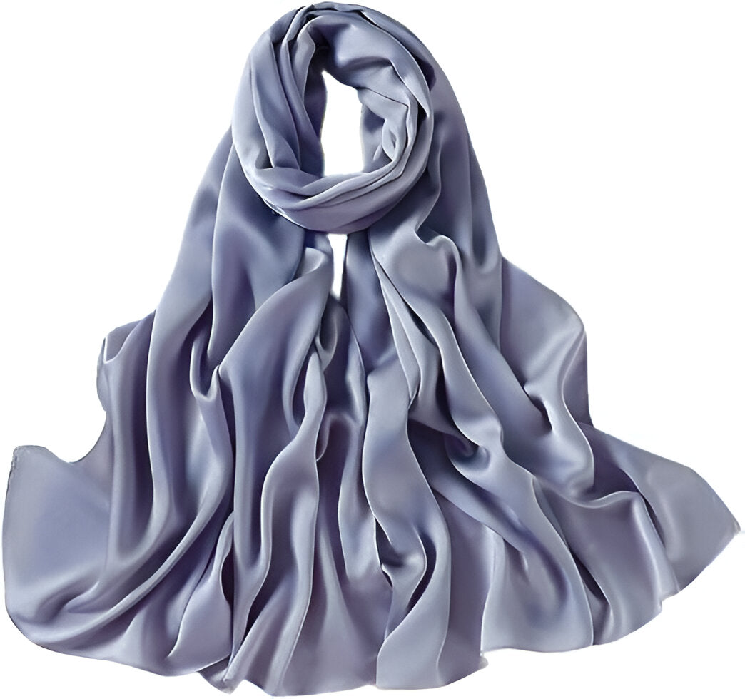 Plain Satin Silk - Steel Grey